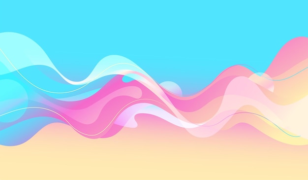 Modern colorful flow poster design wave liquid shape color paint colorful moving simple lines