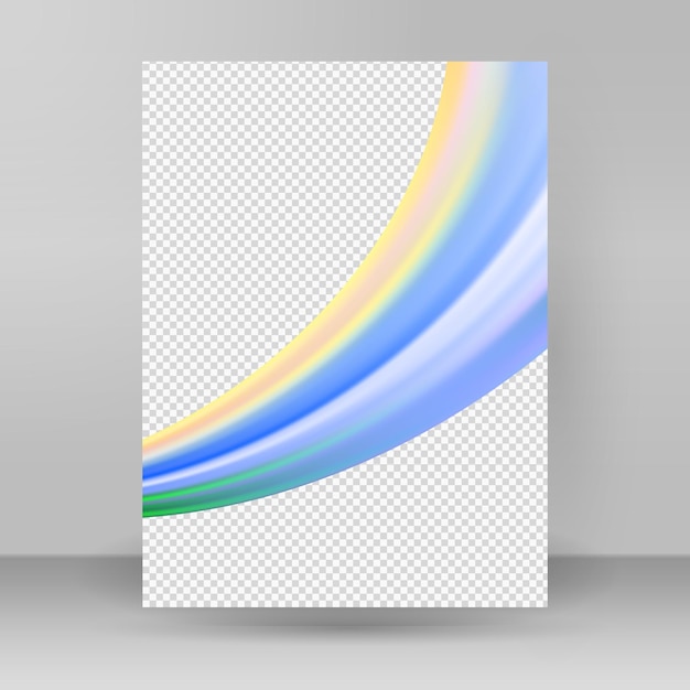 Modern colorful flow poster Wave Liquid shape in rainbow color reflects flare background