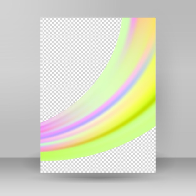 Modern colorful flow poster Wave Liquid shape in rainbow color reflects flare background