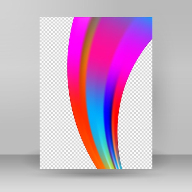 Modern colorful flow poster Wavy liquid shape in rainbow color reflecting the background of the flare Artistic design for your design project