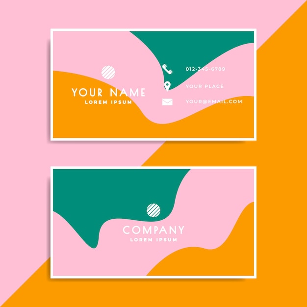 Vector modern and colorful fluid shapes business card design organic forms layout for company or personal