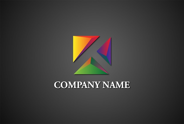 Modern Colorful Geometric Diamond Gem Stone Crystal Logo Design Vector