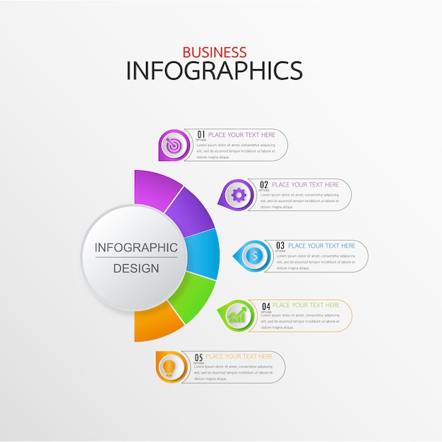 Modern colorful infographic with steps