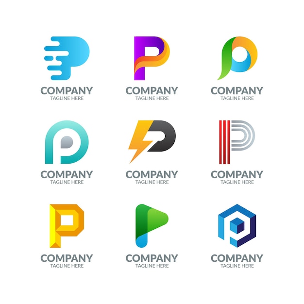 Modern Colorful Letter Logo Design Collection