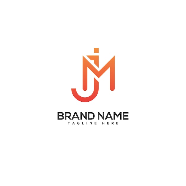 Modern colorful letter MJ JM logo design vector template Initials business logo