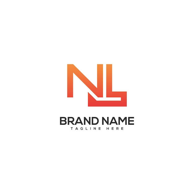 Vector modern colorful letter nl ln logo design vector template initials business logo