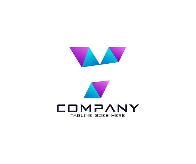 Modern Colorful Letter Y Triangle Geometric Logo Design