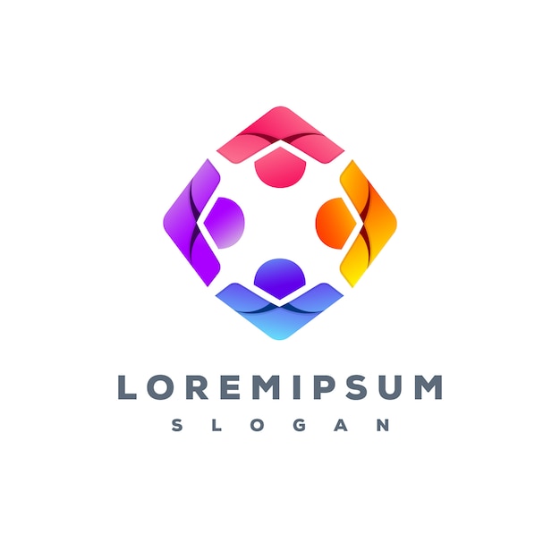 Modern colorful logo design ready to use