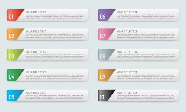 Vector modern colorful ribbon vector workflow infographic presentation template