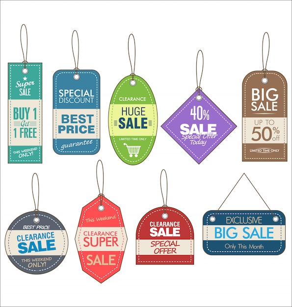 modern colorful sale stickers collection