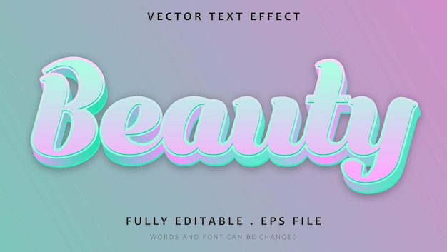 Modern Colorful Word Beauty Editable Text Effect Design