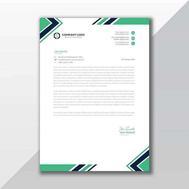 Modern company business letterhead template design