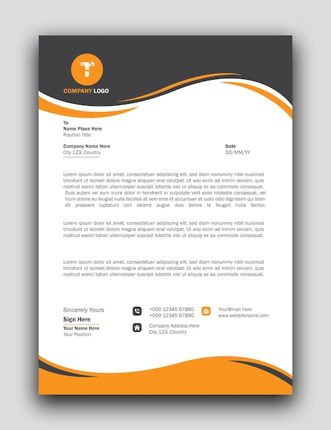 Modern company business letterhead template