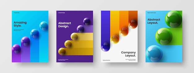 Modern company cover A4 design vector concept composition