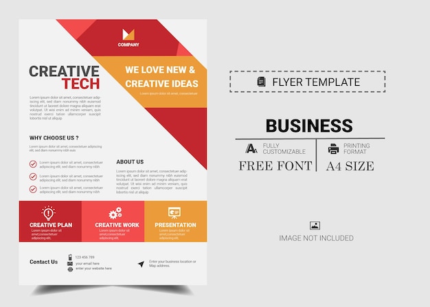 Modern Company flyer design with geometric shapes colorful design