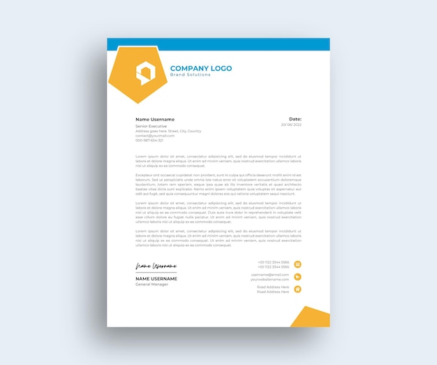 Modern Company Formal Letterhead Design