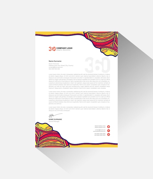 Modern company letterhead design concept on white background