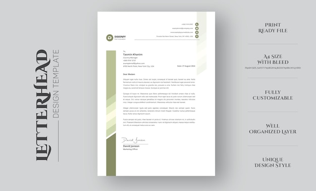 Modern Company Letterhead Design Template