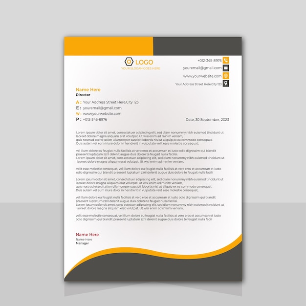 Modern company letterhead Design Template