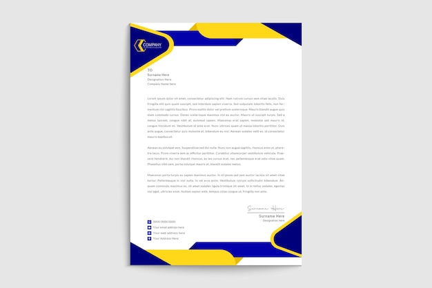 Modern company letterhead template with professional design