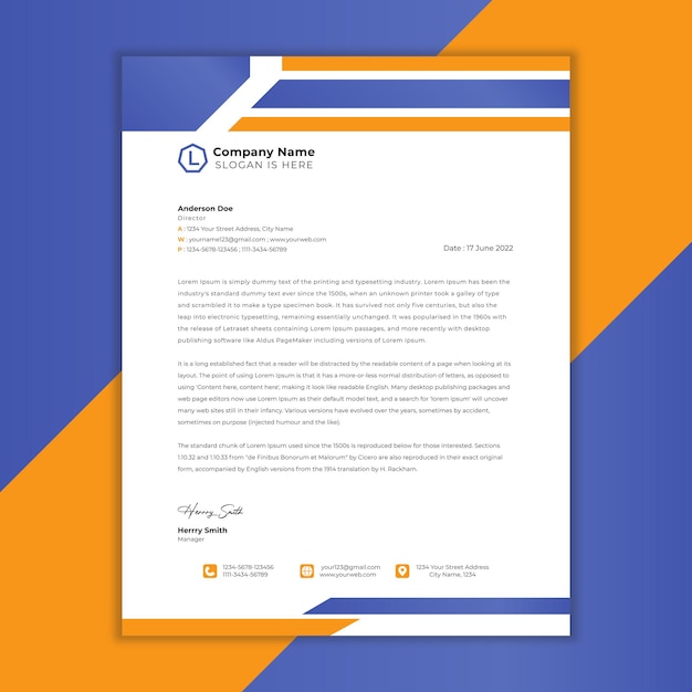 Modern company letterhead