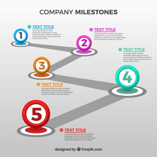 Modern company milestones concept