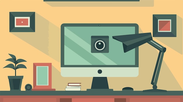 Modern Computer Webcam Icon Vector Illustration