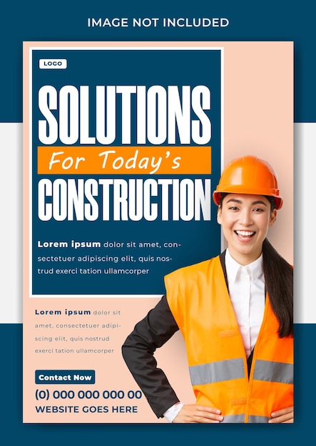 Modern Construction Ads Flyer Template Design