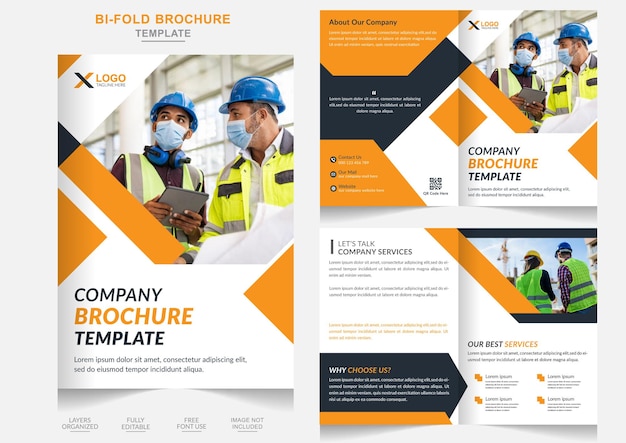 Modern construction or real estate bifold brochure design multipage Real estate company profile