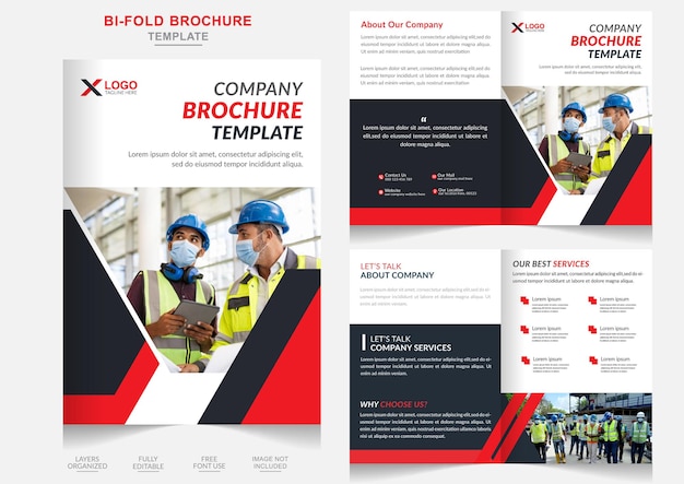 Modern construction or real estate bifold brochure design multipage Real estate company profile