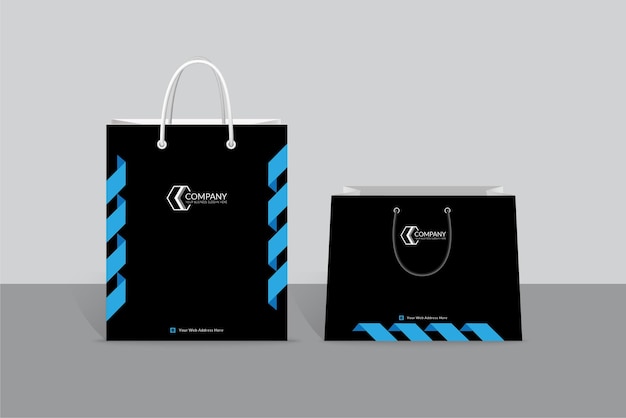 Modern corporate 3D style shopping bag design