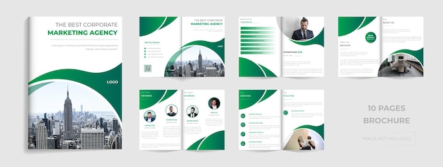 Modern corporate business bifold brochure design