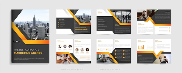 Modern corporate business bifold brochure design