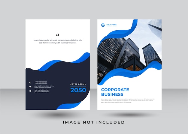 Modern corporate business book cover or brochure and annual report cover design