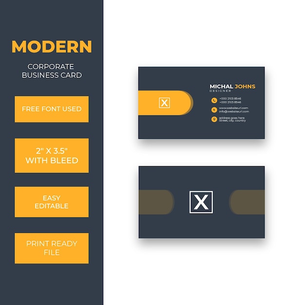 Vector modern corporate business card design template