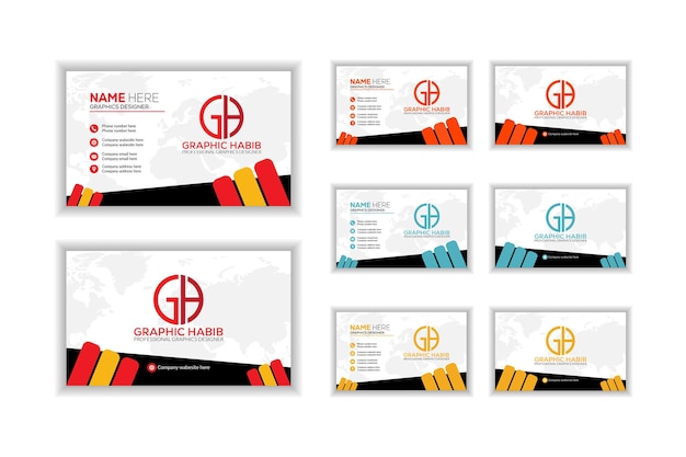 Modern corporate business card template with modern Creative visit card with orange details