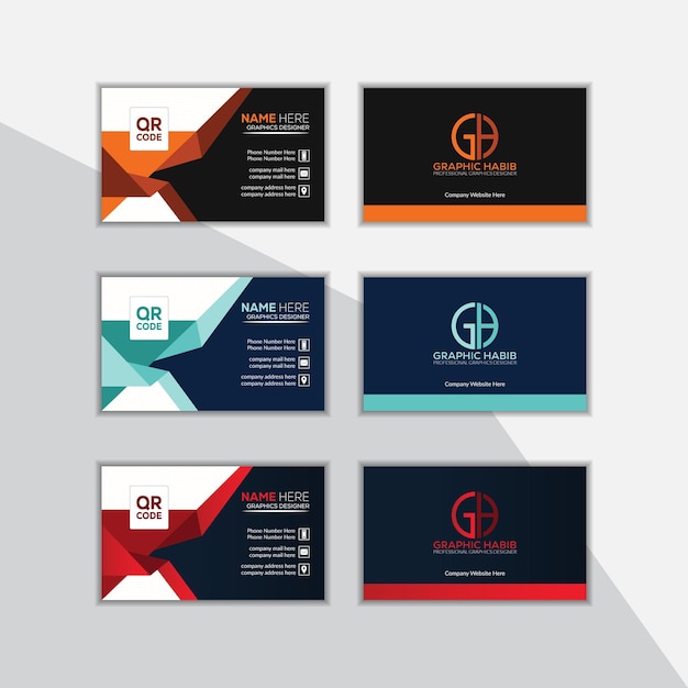 Modern corporate business card template with modern Creative visit card with orange details