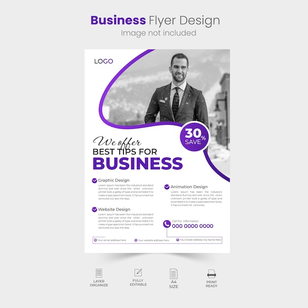 Modern corporate business flyer design template