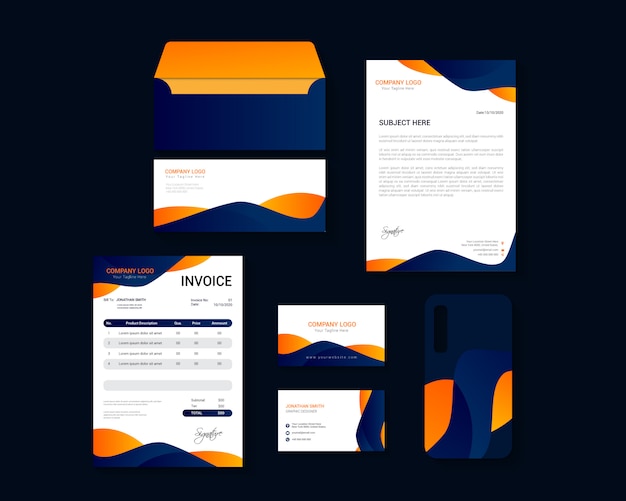 Modern Corporate Business Identity Stationary Design Set