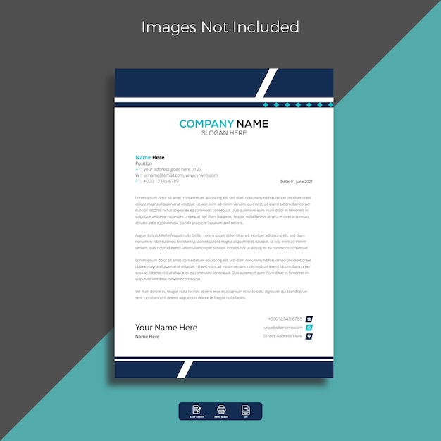 Modern corporate business letterhead A4 design template with vector