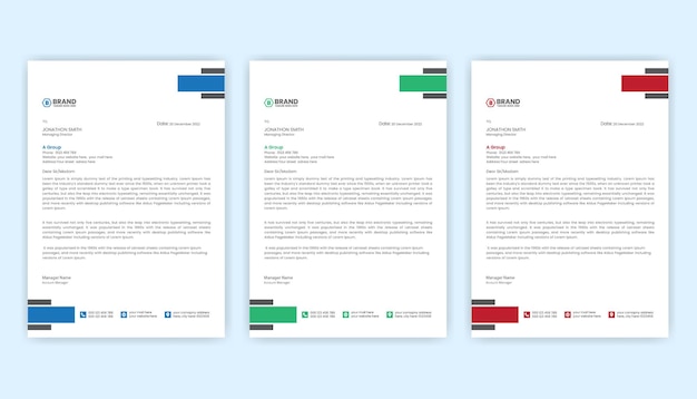 Modern Corporate business letterhead design vector template premium vector