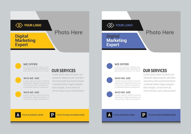 Modern Corporate business multipurpose flyer layout design vertical business flyer template