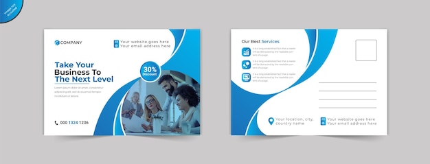 Modern Corporate business postcard design templates or company services postcard template