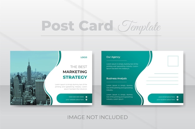 Modern corporate business postcard design