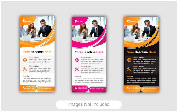 Modern corporate business rack card design or agency dl flyer templates