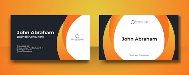 Modern corporate concept business card template with blue and orange gradient color. Creative elegant name card and business card design