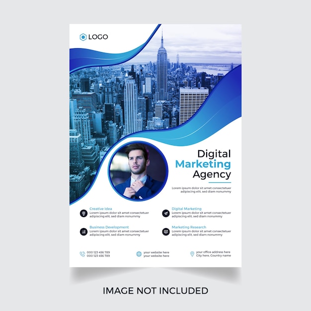 modern corporate digital marketing agency flyer template design