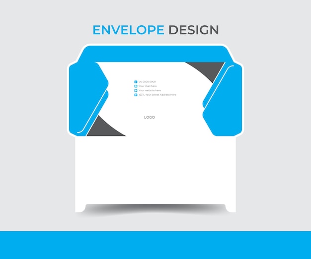 Vector modern and corporate envelope layout design template