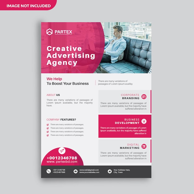 Modern Corporate Flyer Design Template With Circle Shapes