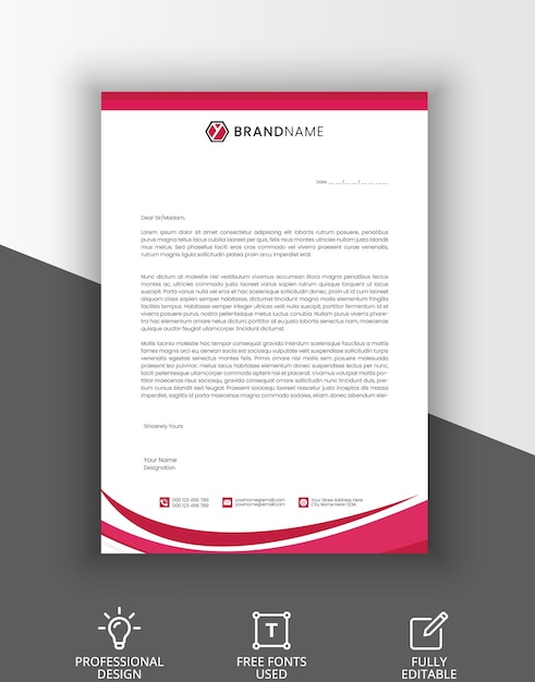 Modern corporate letterhead template